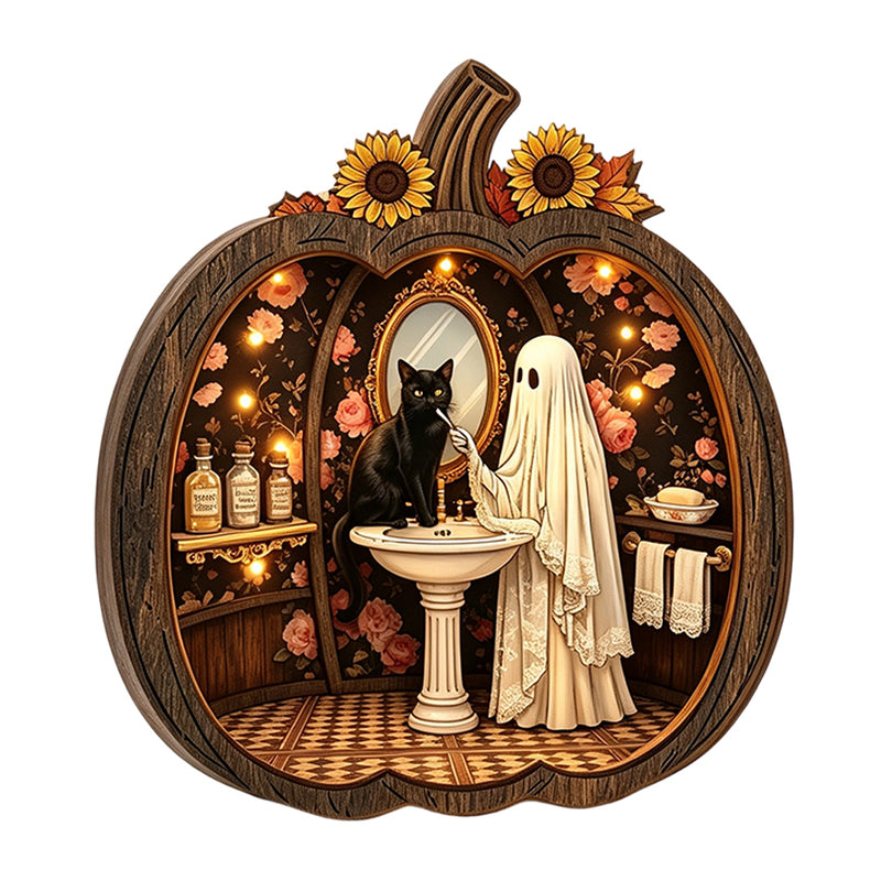 Halloween Wooden Pumpkin Tabletop Decor