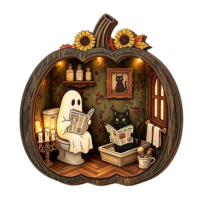 Halloween Wooden Pumpkin Tabletop Decor
