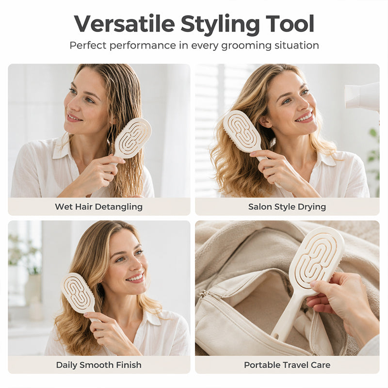 Women's Detachable Self Cleaning Vented Hairbrush
