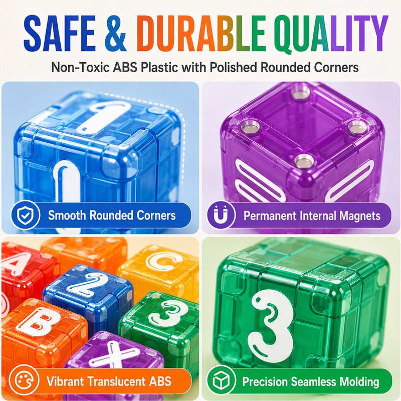 Magnetic Alphabet Number Cubes for Children