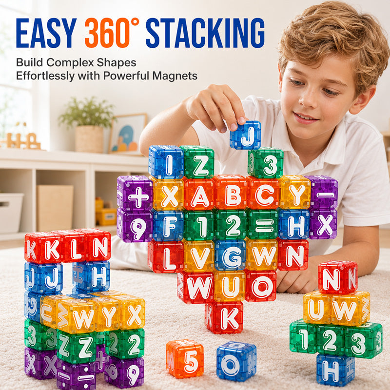 Magnetic Alphabet Number Cubes for Children