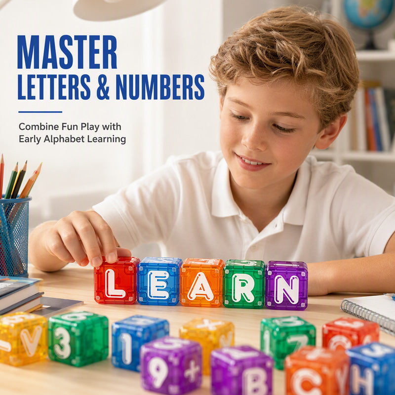 Magnetic Alphabet Number Cubes for Children
