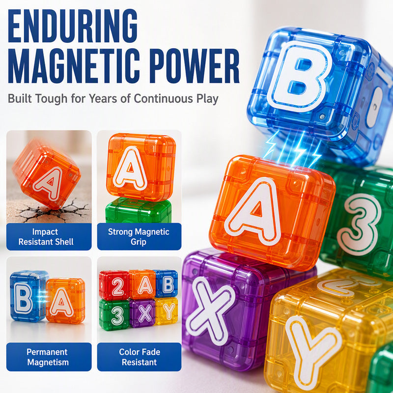 Magnetic Alphabet Number Cubes for Children