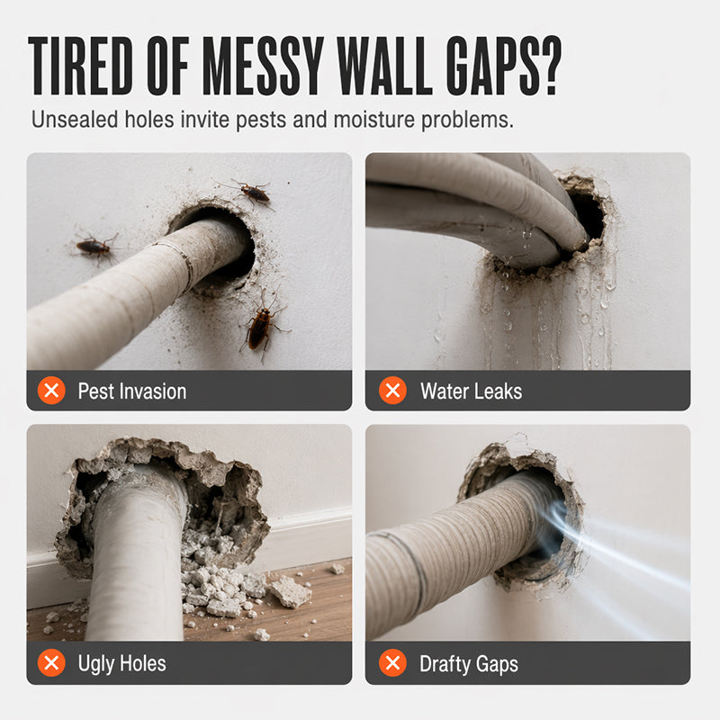 🧱 Waterproof Wall Hole Sealing Clay for Air Conditioner Pipes — 6-Pack Moldable Sealant Putty for Pipe Gaps & Wall Holes | Tool-Free Application