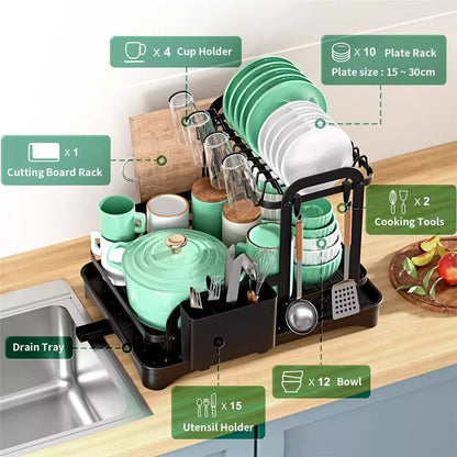 🍽️ 2026 Sale — Over 58,600 Sold! 💧 Double-Layer Kitchen Tableware Drying Rack