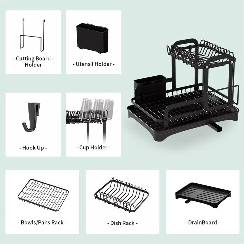 🍽️ 2026 Sale — Over 58,600 Sold! 💧 Double-Layer Kitchen Tableware Drying Rack