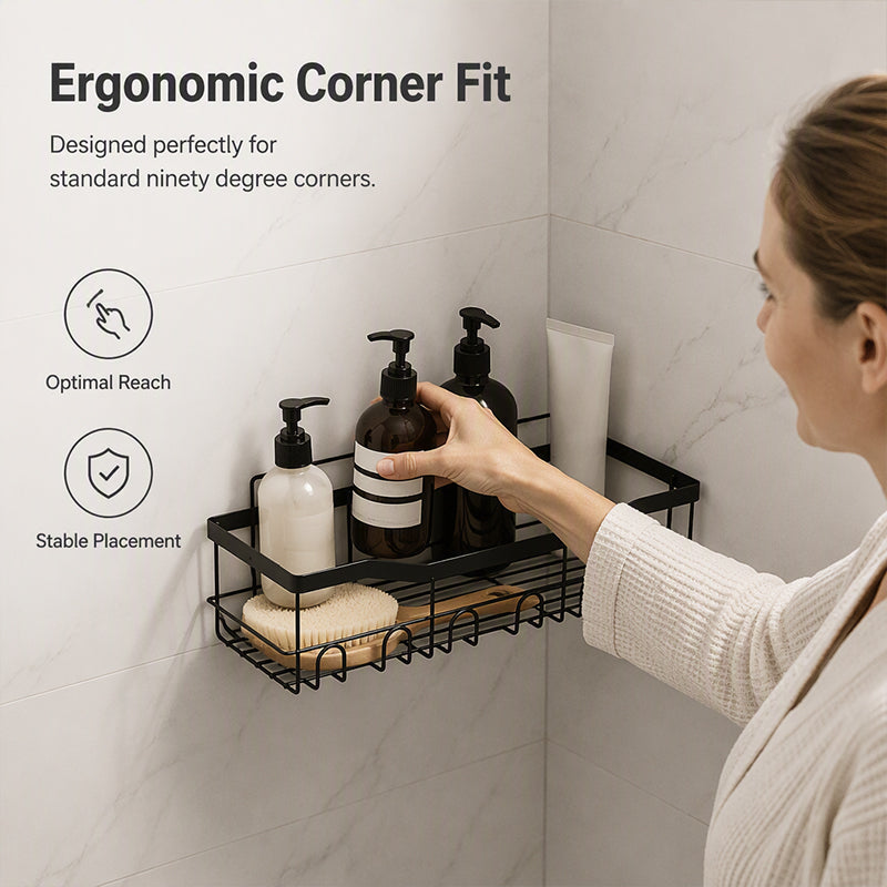 Drill-Free Bathroom Shelf Set