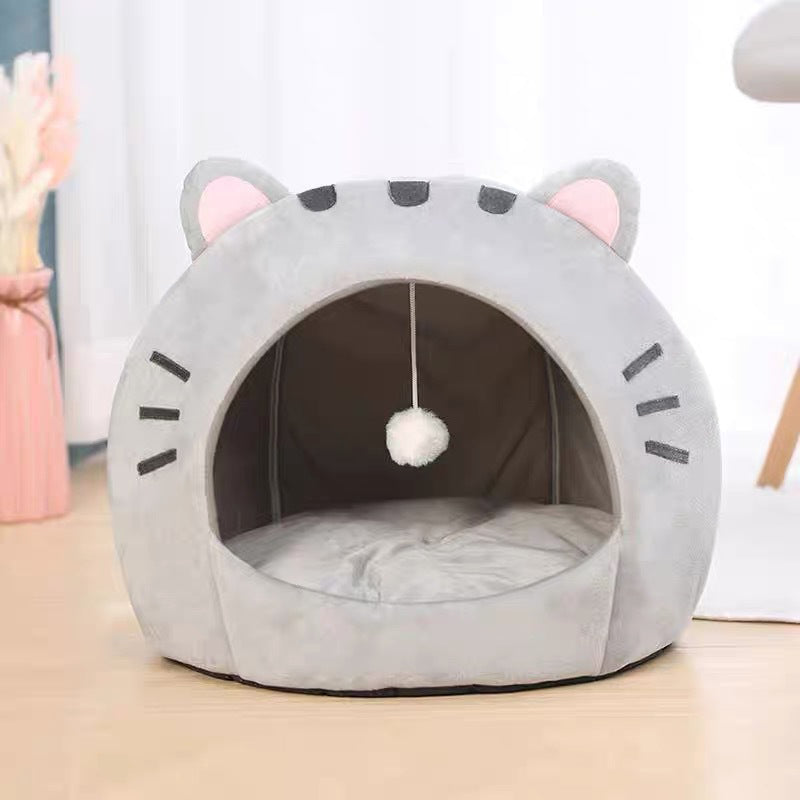 ⛺🛋️ 50% OFF! 🐾2-in-1 Pet Tent & Bed – Convertible cat cave with removable cushion, spacious for cats & small dogs.