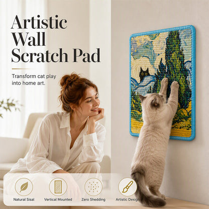 🎉 2026 Sale — Over 20200 Sold!💞 Wall Mounted Artistic Sisal Cat Scratcher‑Decorative 🐱