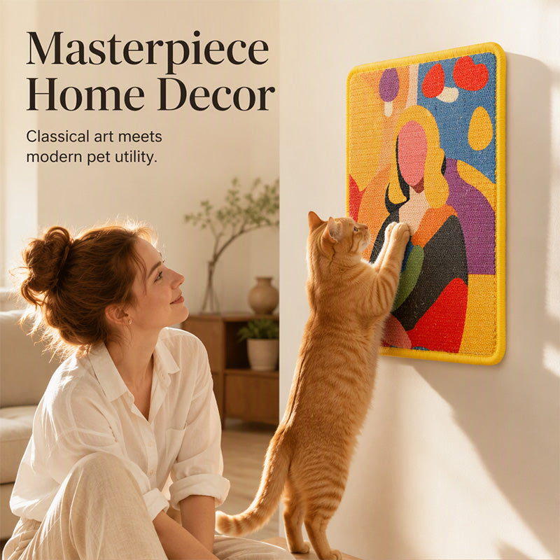 🎉 2026 Sale — Over 20200 Sold!💞 Wall Mounted Artistic Sisal Cat Scratcher‑Decorative 🐱