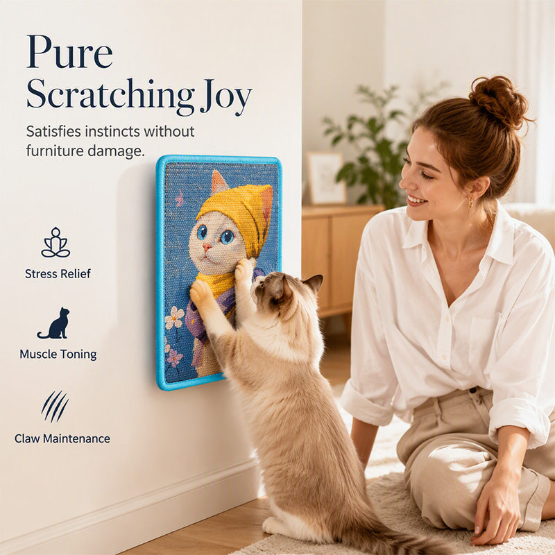 🎉 2026 Sale — Over 20200 Sold!💞 Wall Mounted Artistic Sisal Cat Scratcher‑Decorative 🐱