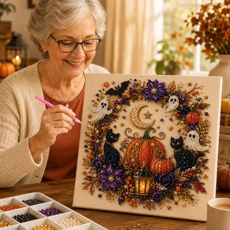 ⏳🔥LIMITED-TIME 50% OFF! ⏰Halloween Ghost Pearl Art DIY Kit