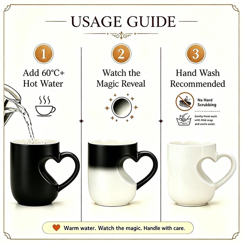 🎁2026 New Arrivals 50% OFF💥Color Changing Heart Handle Ceramic Mug for Valentine's Day ☕