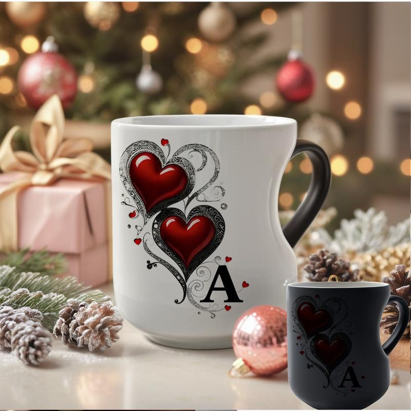 🎁2026 New Arrivals 50% OFF💥Color Changing Heart Handle Ceramic Mug for Valentine's Day ☕
