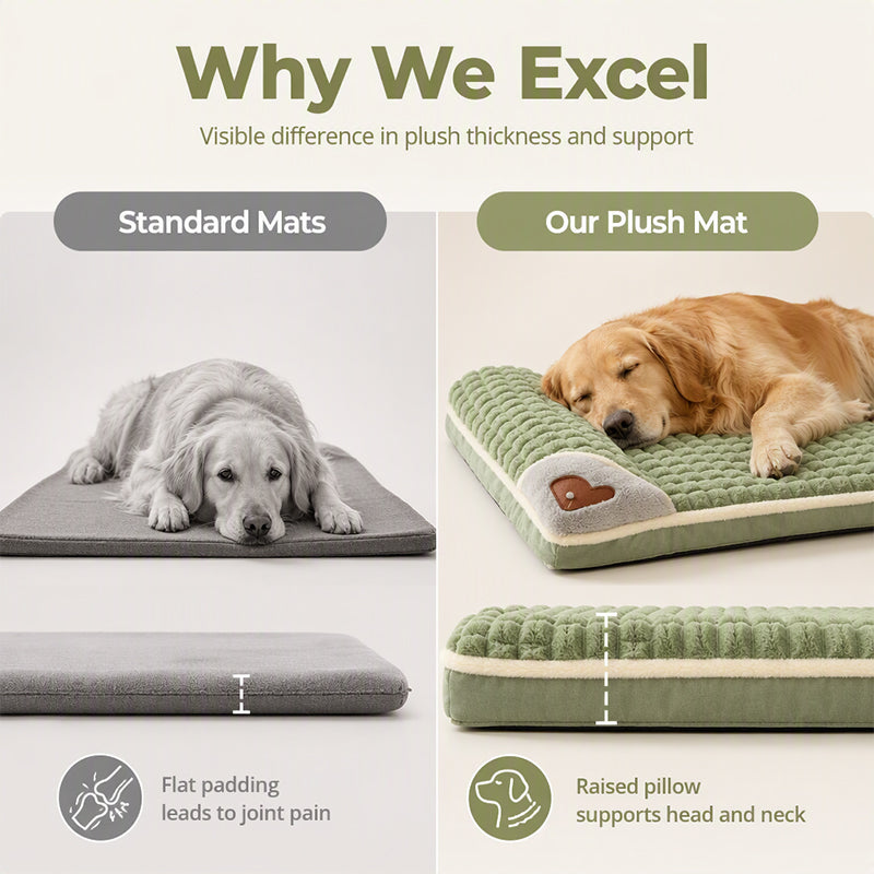 🐾 Premium Plush Pet Sleeping Mat – Ultra-Soft Thick Dog Crate Pad with Non-Slip Base