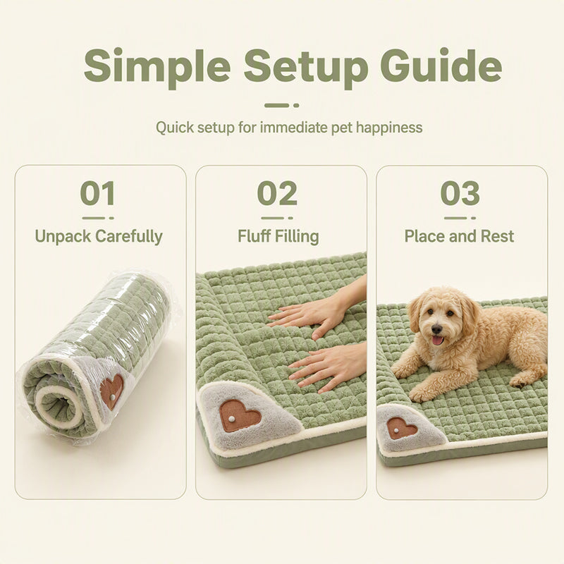 🐾 Premium Plush Pet Sleeping Mat – Ultra-Soft Thick Dog Crate Pad with Non-Slip Base