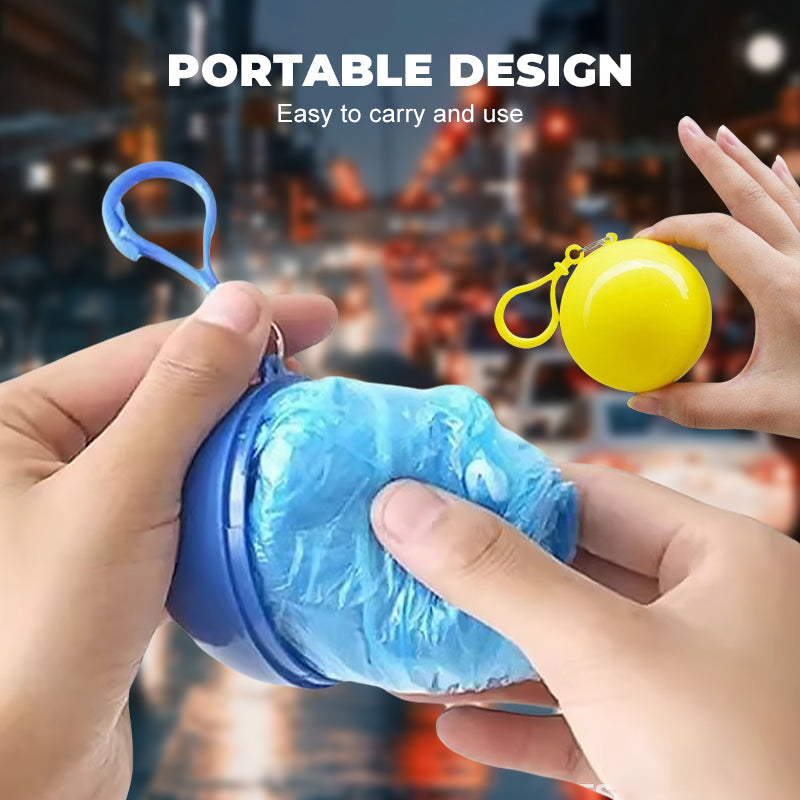 🥳 BUY 1 GET 1 FREE! ☔Mini Ball Shape Disposable Raincoat – Ultra‑compact ball packaging fits in any bag, purse or glove box. Waterproof & easy to use – always ready for sudden showers! 🌧️✨