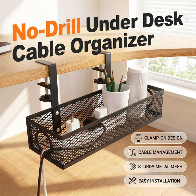⏰Under Desk Cable Organizer