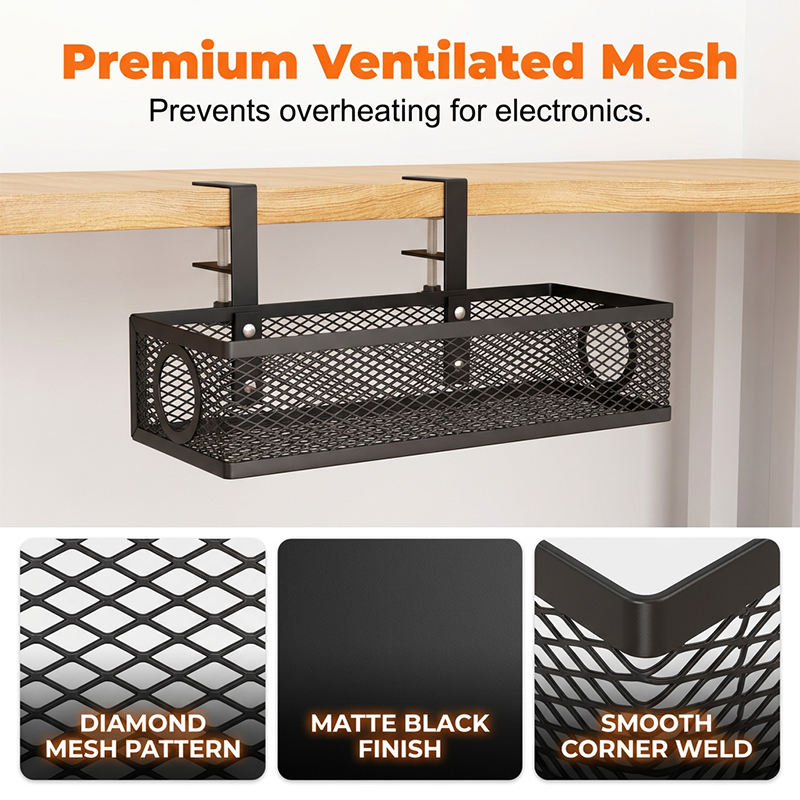 ⏰Under Desk Cable Organizer