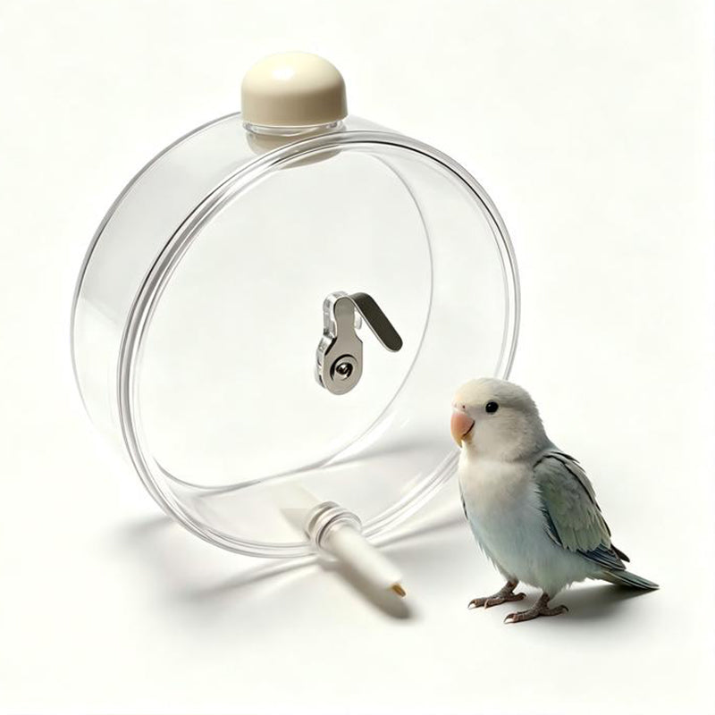 Clear Hanging Bird Drinker with Copper Pin