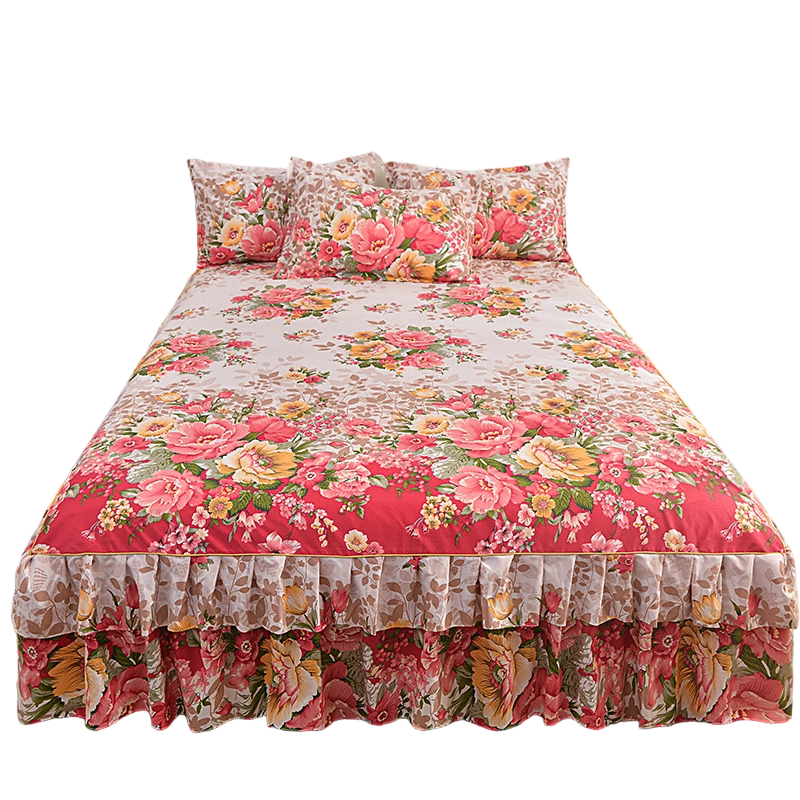 ⏳Limited-time 50% off⏰Floral Ruffled Bed Skirt, 3-Piece Set – Easy Bedroom Upgrade🛏️