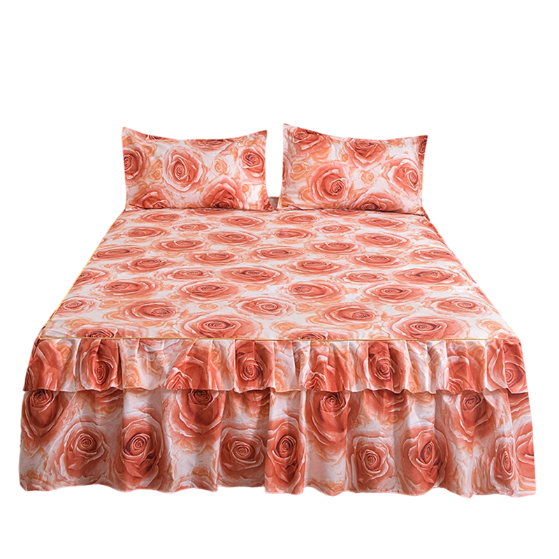 ⏳Limited-time 50% off⏰Floral Ruffled Bed Skirt, 3-Piece Set – Easy Bedroom Upgrade🛏️