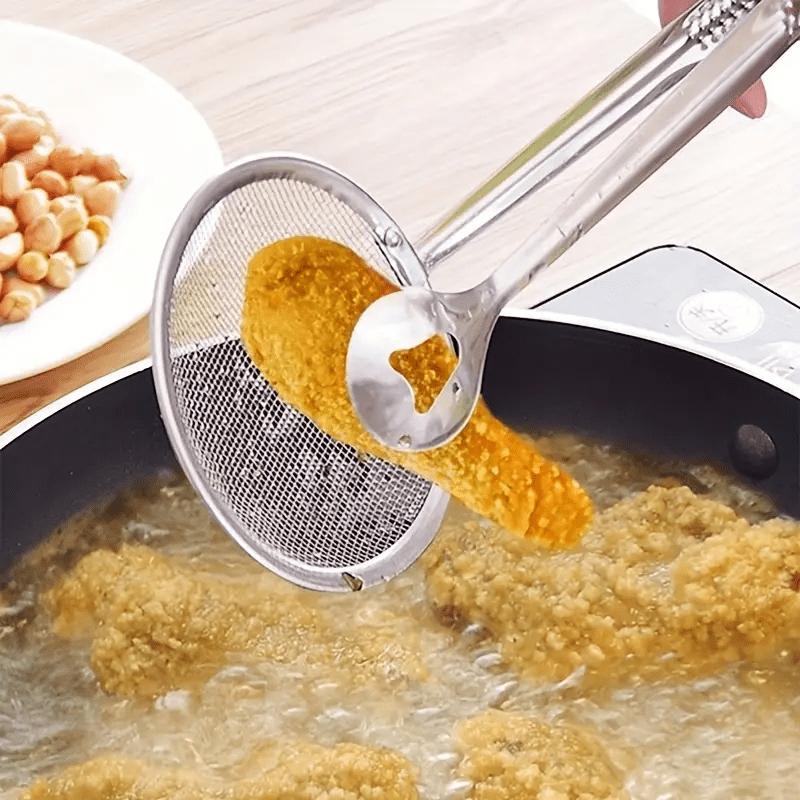 ⏳Limited-time 50% off⏰2-in-1 Stainless Steel Food Tongs & Oil Strainer🥄🥢