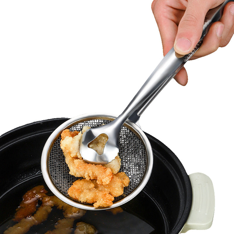 ⏳Limited-time 50% off⏰2-in-1 Stainless Steel Food Tongs & Oil Strainer🥄🥢