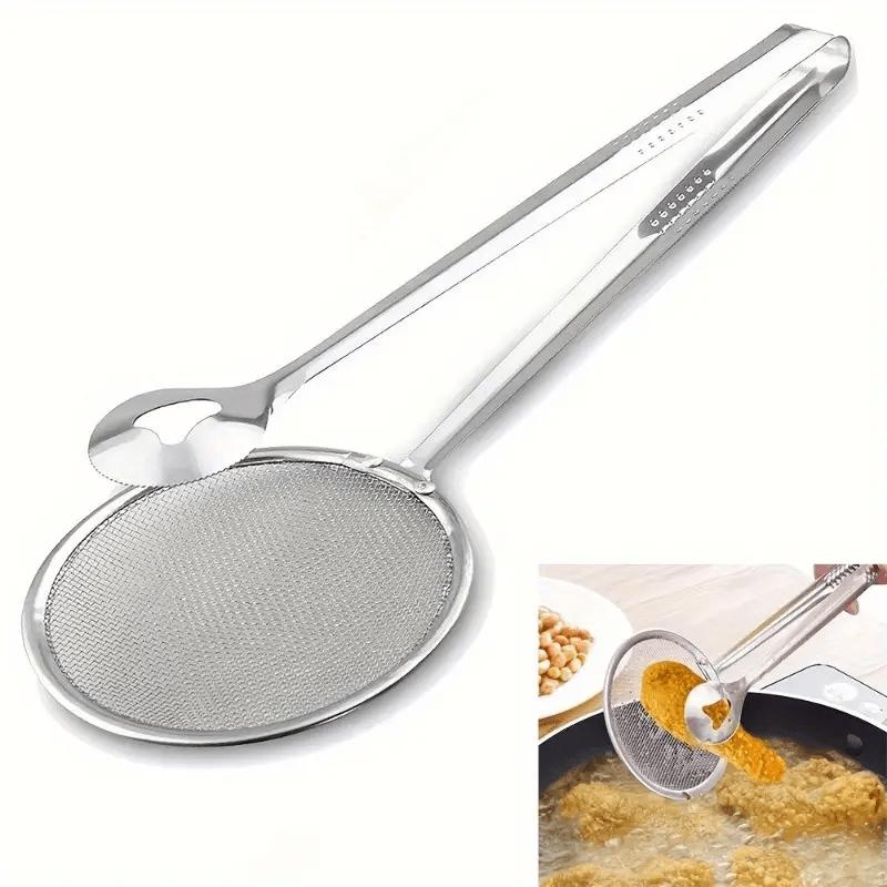 ⏳Limited-time 50% off⏰2-in-1 Stainless Steel Food Tongs & Oil Strainer🥄🥢