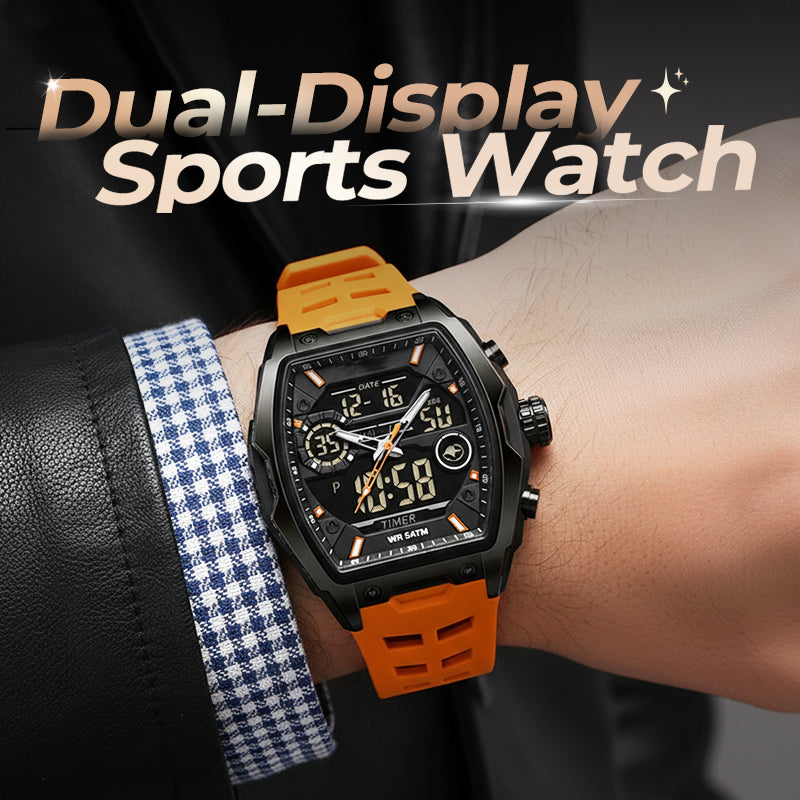⌚ Men's Dual Display Sports Watch – Analog-Digital Watch with Luminous Dial