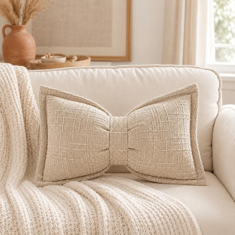 🎁2026 New Arrivals 50% OFF💥Soft Chenille Bow-Shaped Throw Pillow