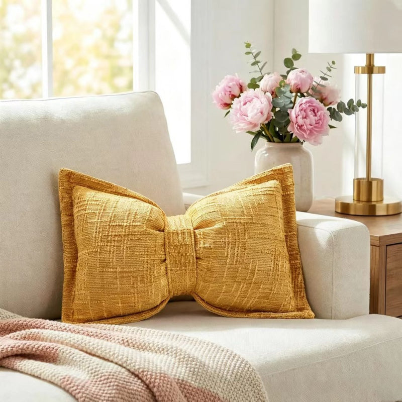 🎁2026 New Arrivals 50% OFF💥Soft Chenille Bow-Shaped Throw Pillow