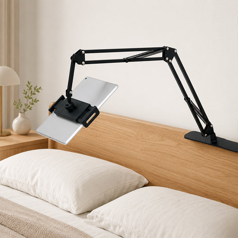 🛏️ Magnetic Bedside Tablet Stand with Hidden Mattress Base