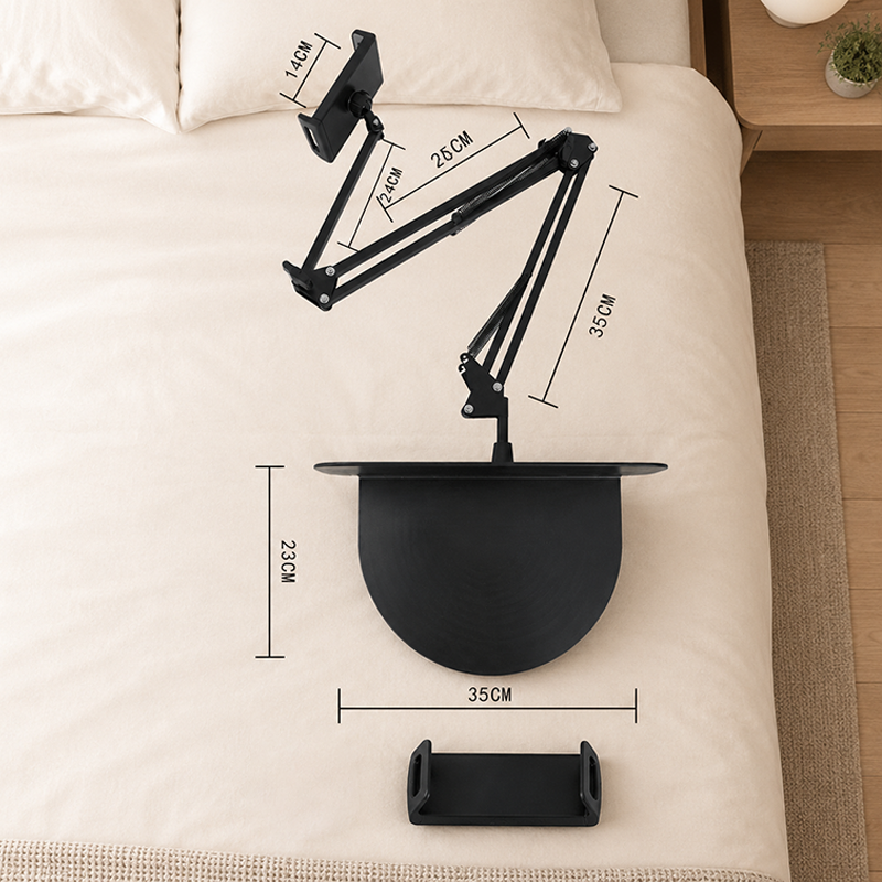 🛏️ Magnetic Bedside Tablet Stand with Hidden Mattress Base