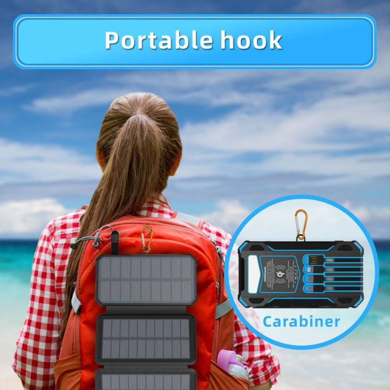 🔋 50% OFF NOW! ☀️ Solar Power Bank – 20000mAh, Foldable 4-Panel Solar, IPX5 & LED Flashlight – For Camping & Emergencies 🏕️