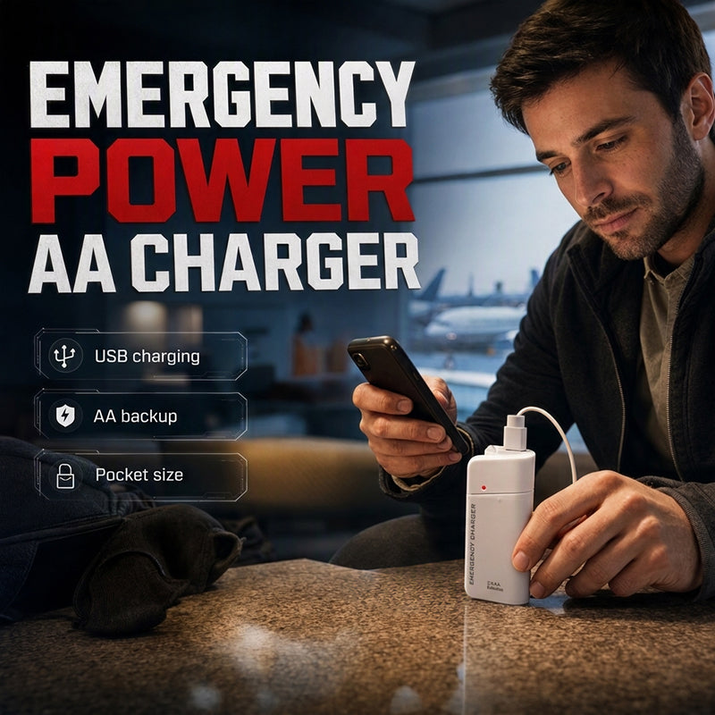 ⚡Buy 1 Get 1 Free⚡Portable Emergency Phone Charger AA Battery Powered Power Bank with LED Flashlight