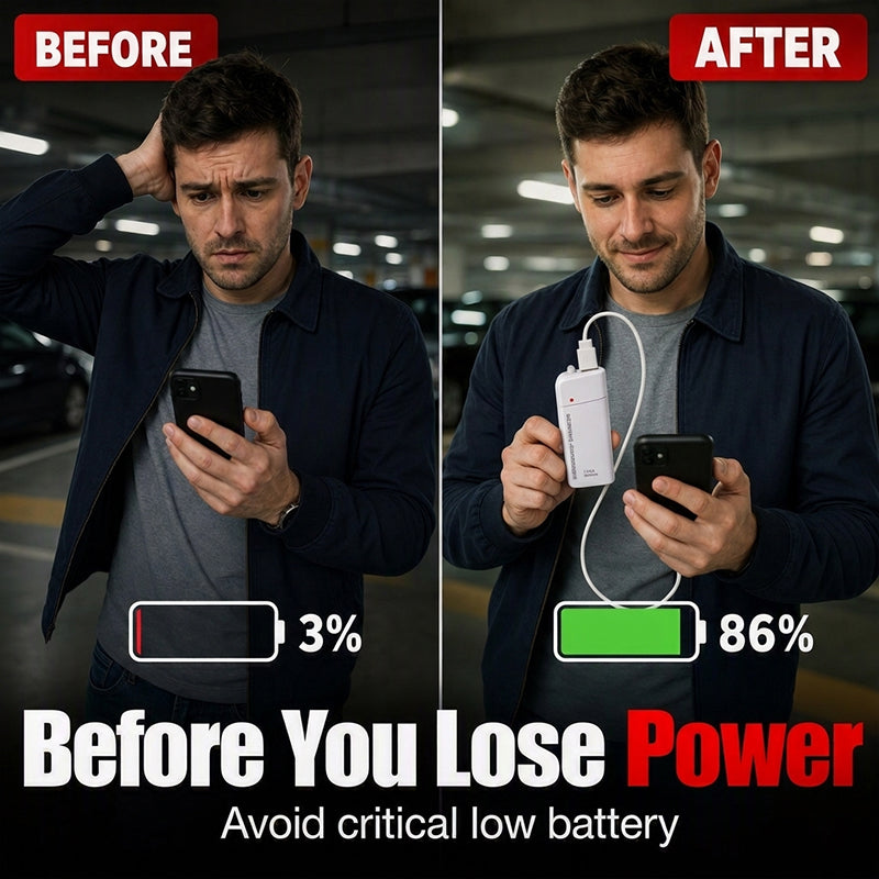 ⚡Buy 1 Get 1 Free⚡Portable Emergency Phone Charger AA Battery Powered Power Bank with LED Flashlight