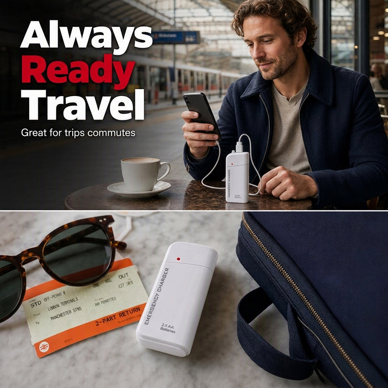 ⚡Buy 1 Get 1 Free⚡Portable Emergency Phone Charger AA Battery Powered Power Bank with LED Flashlight