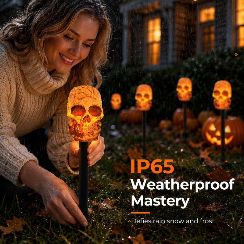 ⏳🔥LIMITED-TIME 50% OFF! ⏰Halloween Solar Skull Stake Lights