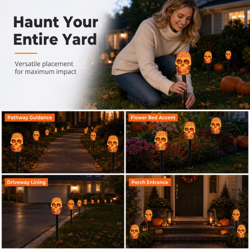 ⏳🔥LIMITED-TIME 50% OFF! ⏰Halloween Solar Skull Stake Lights
