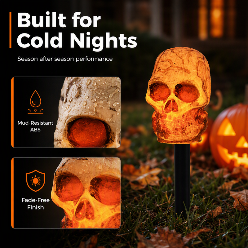 ⏳🔥LIMITED-TIME 50% OFF! ⏰Halloween Solar Skull Stake Lights