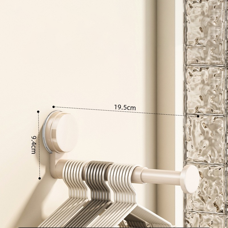 🏠 Foldable Telescopic Suction-Cup Hanger Rack – No-Drill Retractable Clothes Drying Pole