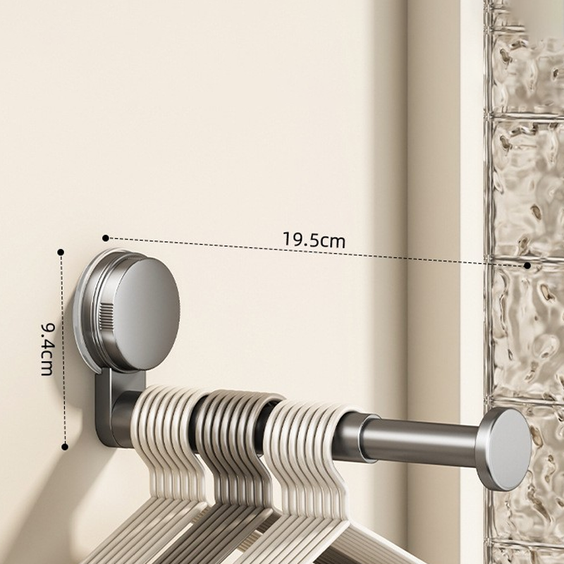 🏠 Foldable Telescopic Suction-Cup Hanger Rack – No-Drill Retractable Clothes Drying Pole