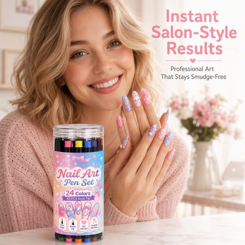 💕LAST DAY-50% OFF🌈24 Colors Dual Ended Nail Art Pens Set1