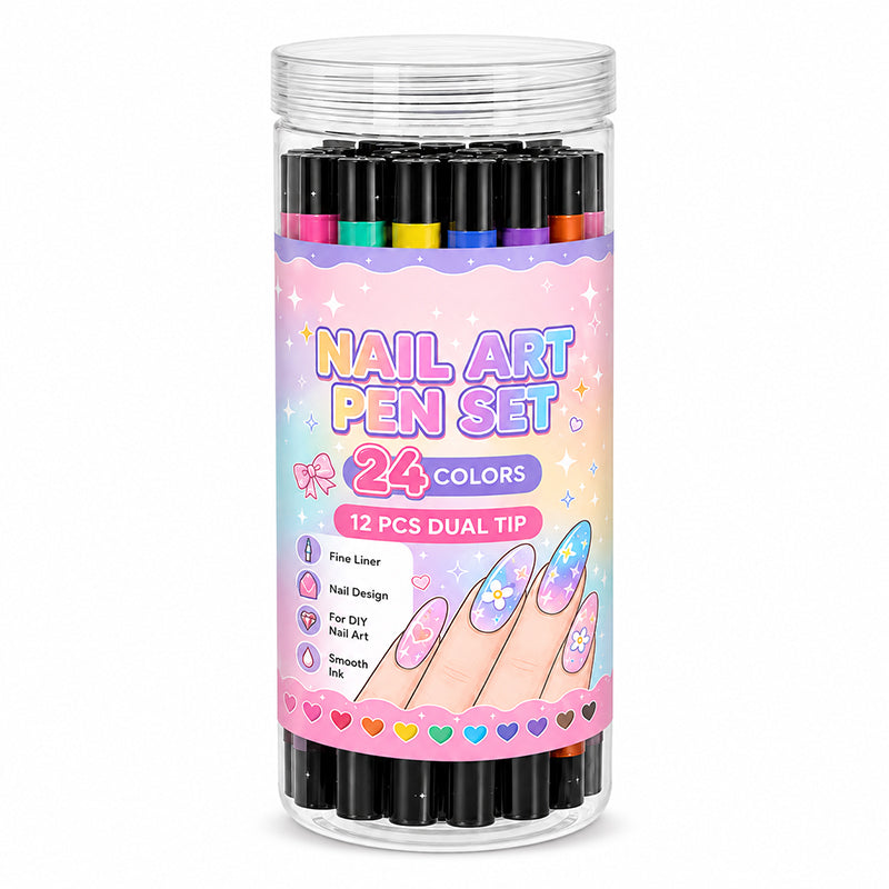 💕LAST DAY-50% OFF🌈24 Colors Dual Ended Nail Art Pens Set1