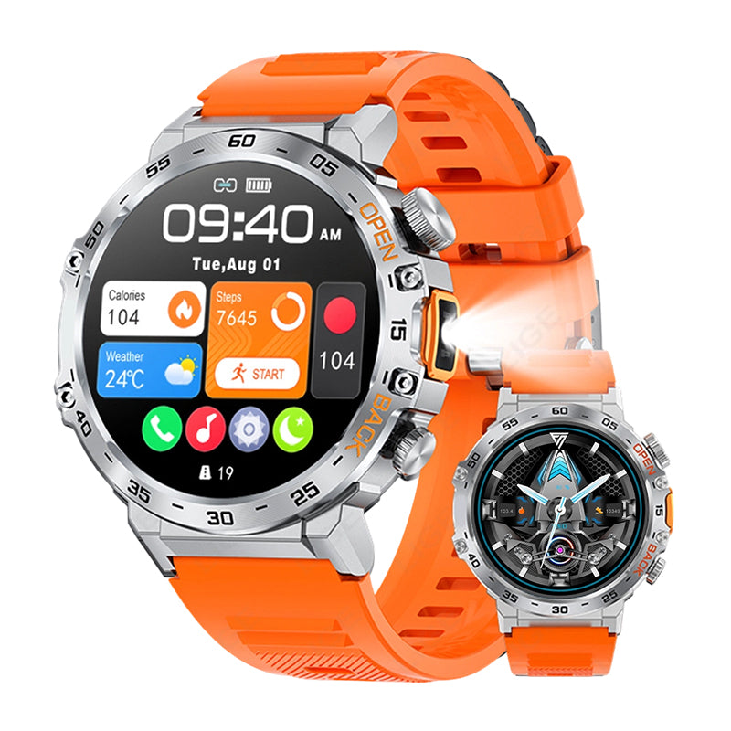 🎁2026 New Arrivals 50% OFF💥Outdoor Smartwatch – Rugged, LED Flashlight & Bluetooth Calling – For Sports, Fitness & Adventure 🏔️🔦