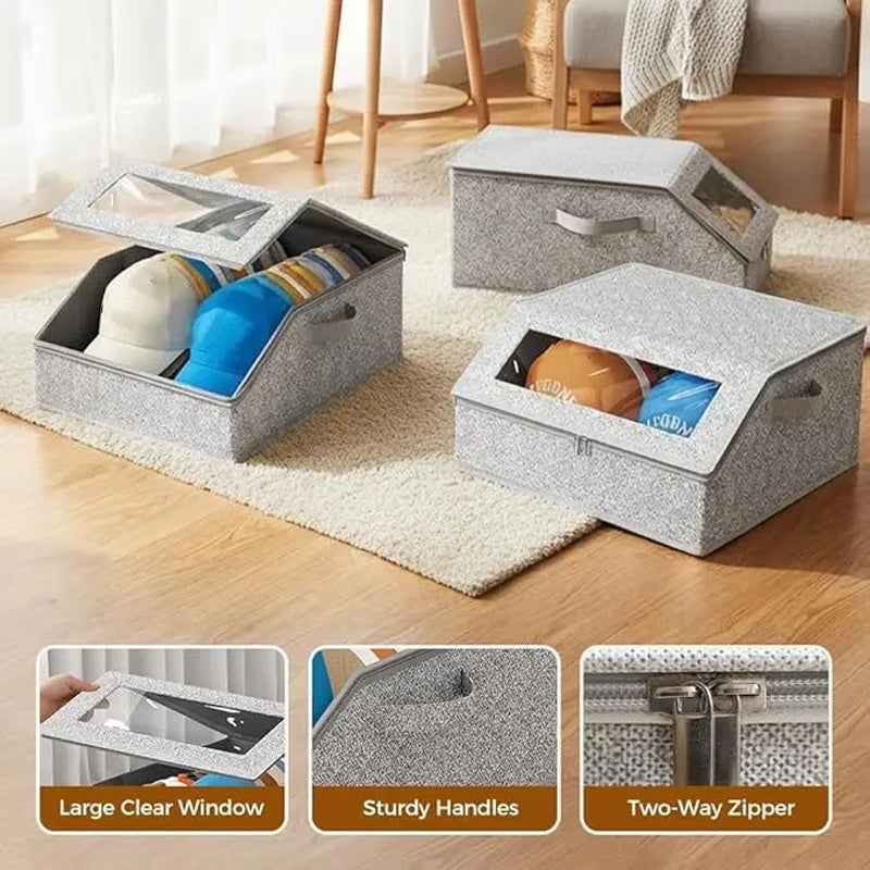 Stackable Hat Storage Box with Clear Window