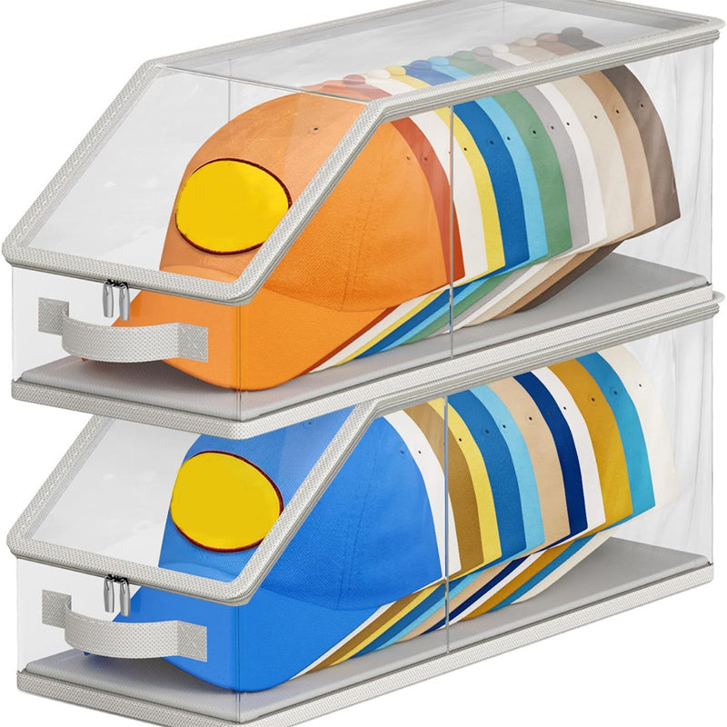 Stackable Hat Storage Box with Clear Window