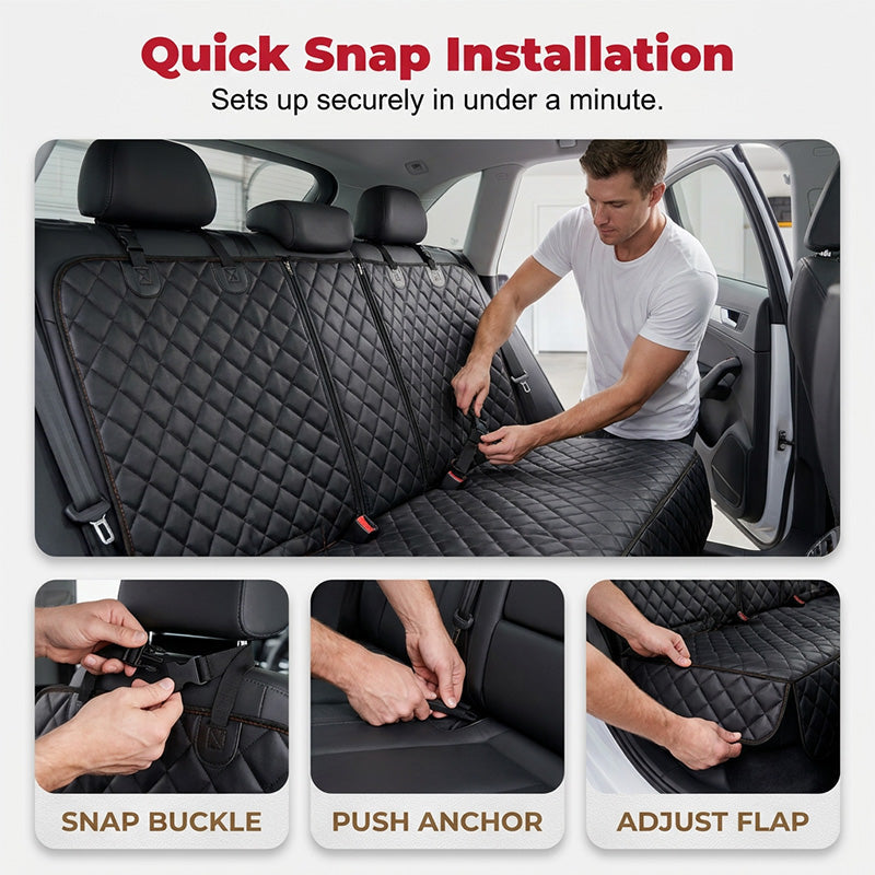 ⏳Time-Limited Special⏰Foldable Dog Car Seat‑ Quilted Waterproof Pet Travel Carrier, Safety Seatbelt Opening Design Portable Dog Booster Seat for Car Travel