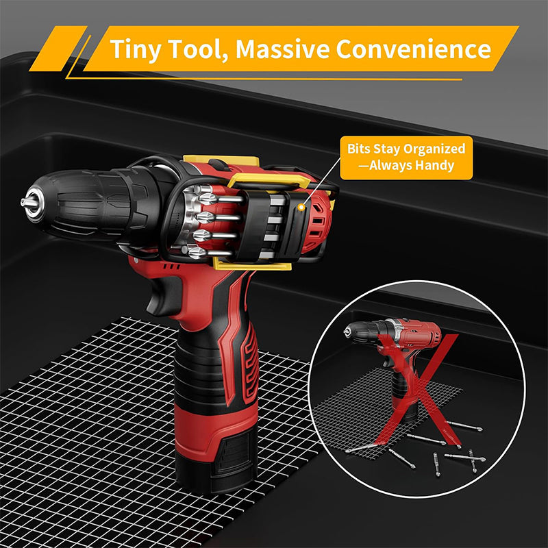 🎁2026 New Arrivals 50% OFF💥Universal Drill Bit Holder‑8/16 Holes Cordless Drill Accessory Storage Pouch ⚡